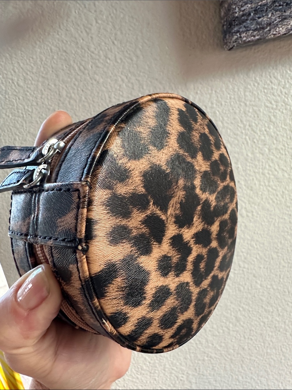 Nordstrom Leopard Print Travel Jewelry Case Chic Compact Organizer w Ring Slots